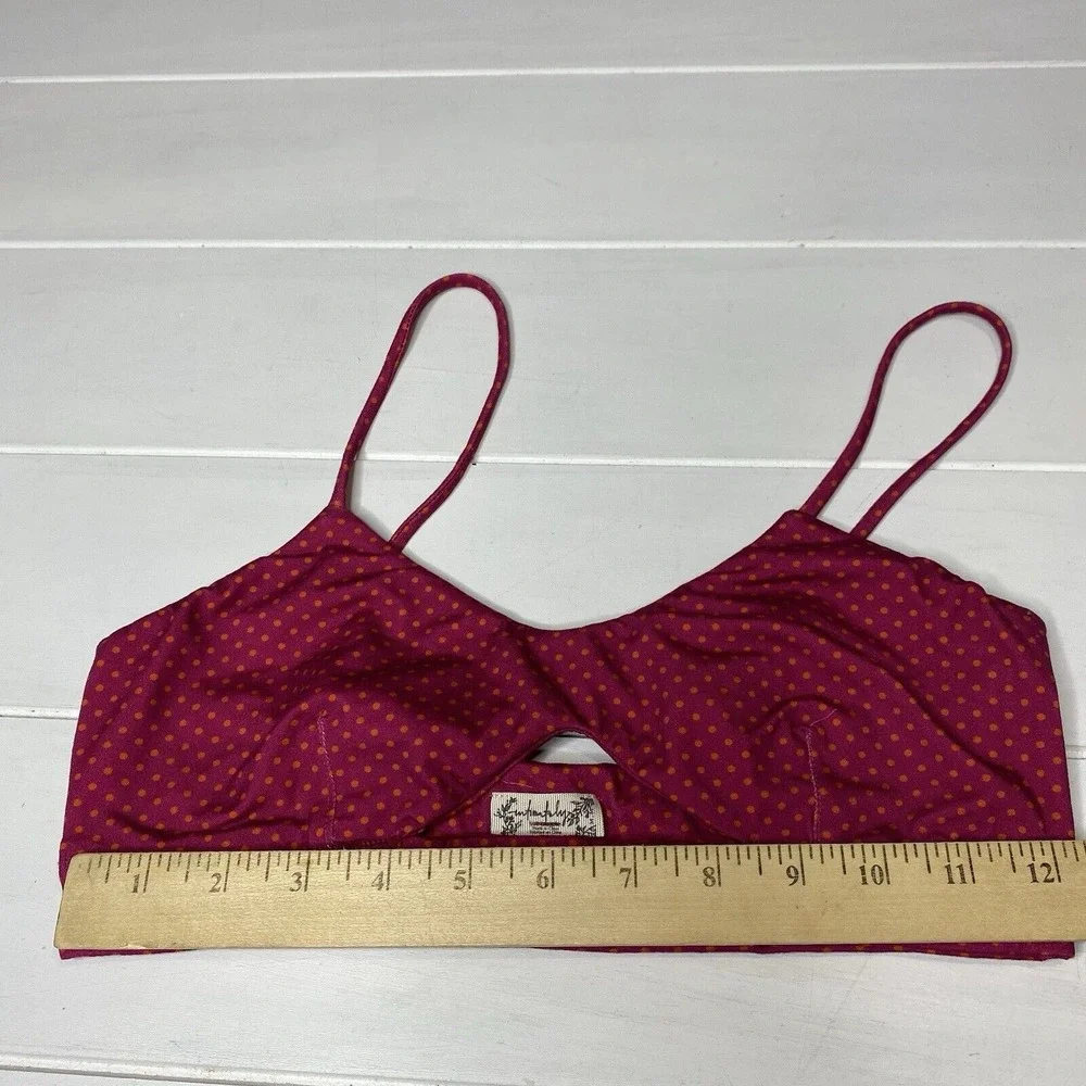 intimately free people Polka dot bralette Pink And‎ Orange Cut Out Detail Size M